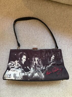 Vintage Ashley M Elvis Presley Photo Shoulder Bag Purse Y2K Licensed
